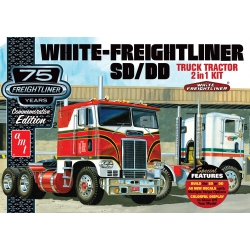 Model Plastikowy - Ciężarówka 1:25 White Freightliner 2-in-1 SC/DD Cabover Tractor  (75th Anniversary) - AMT1046