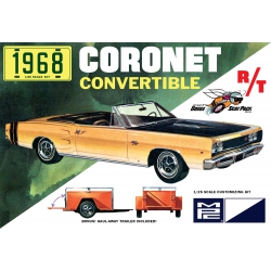 Model Plastikowy - Samochód 1:25 1968 Dodge Coronet Convertible w/Trailer - MPC978