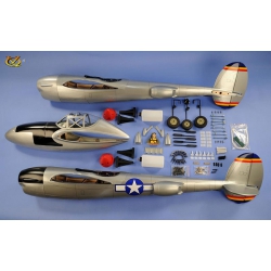Samolot P-38 Twin (klasa .46 EP-GP) ARF (wesja oliwkowa) - VQ-Models
