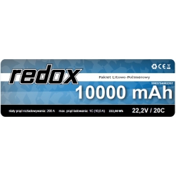 Redox 10000 mAh 22,2V 20C XT-90 - pakiet LiPo