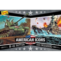 Modele plastikowe - WWII Adversaries (M-46 Patton Tank & U.S.S. Missouri) 2 szt. - Lindberg